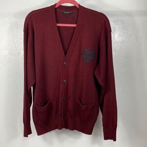 Paul & Shark Vintage Yachting Burgundy Wool Blend Cardigan Sweater Size M